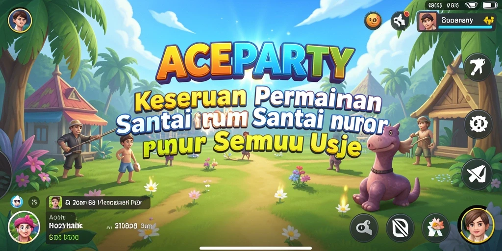 Tangkapan layar ACEPARTY menunjukkan momen seru gameplay kasual yang menghibur.