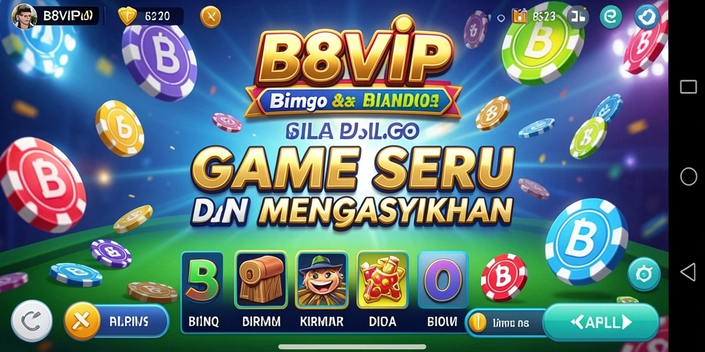 Screenshot B8VIP menampilkan gameplay Bingo yang mendebarkan.