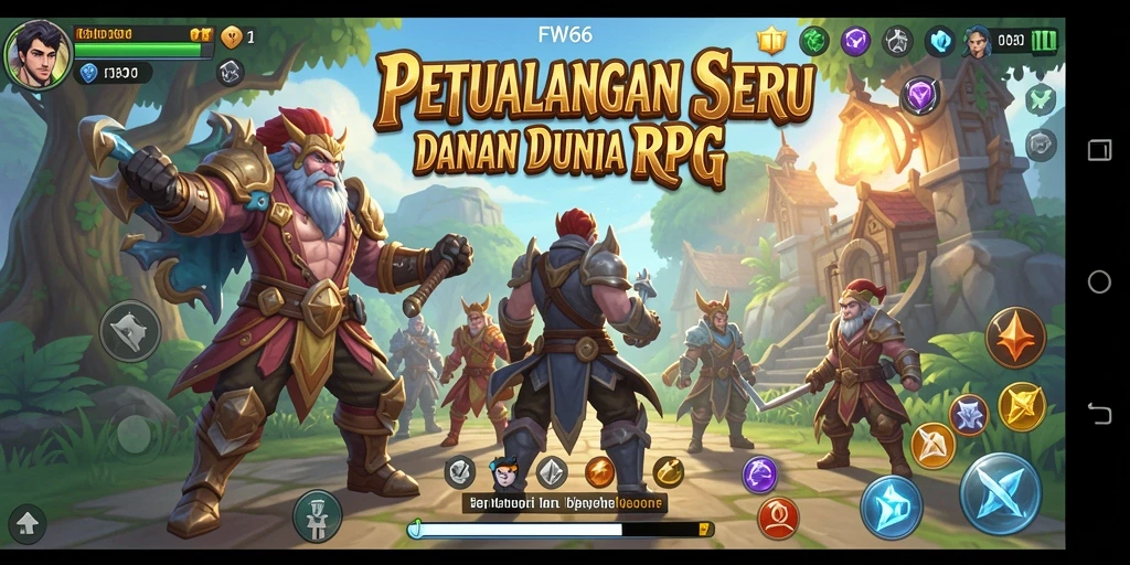 Tampilan gameplay seru di dunia fantasi RPG FW66.