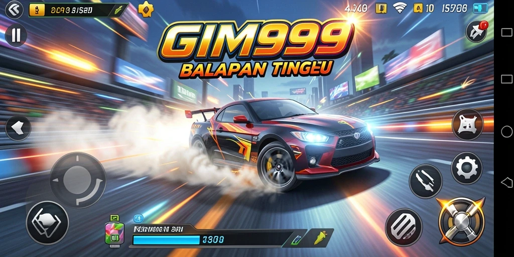 Tampilan menggembirakan dari gameplay Racing GIM999 yang penuh aksi.