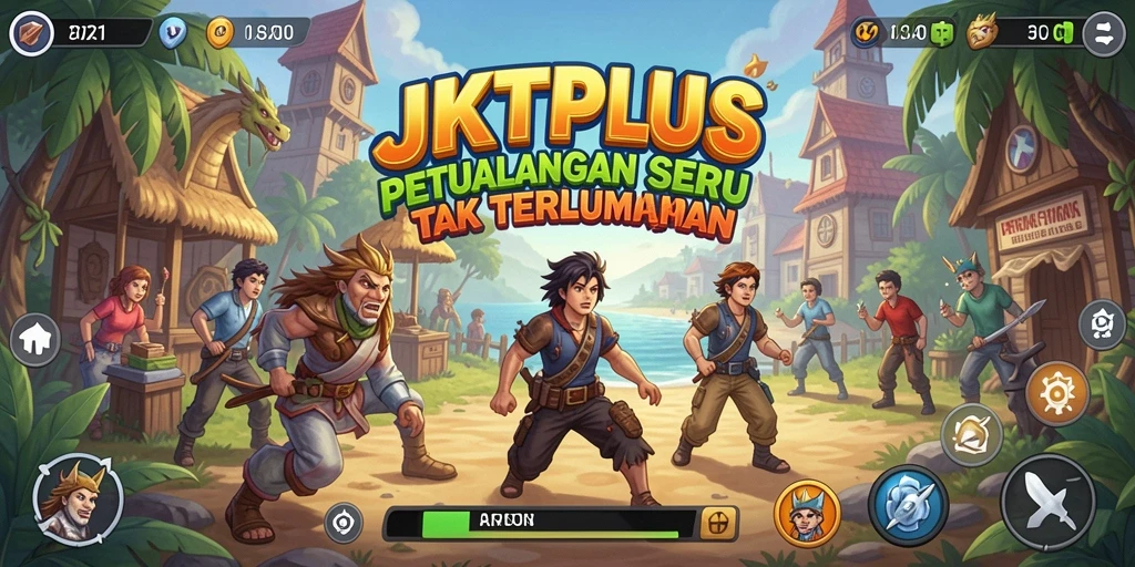 Tangkapan layar utama JKTPLUS menampilkan aksi seru dalam petualangan.