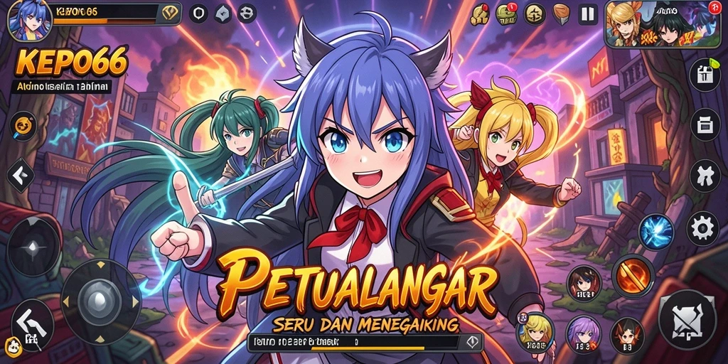 Tampilan gameplay <strong>KEPO66</strong> menampilkan karakter Anime yang dinamis dan misi menarik.
