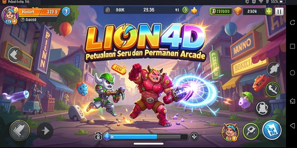 Tangkapan layar utama LION4D menampilkan aksi gameplay seru dan grafis yang menawan.
