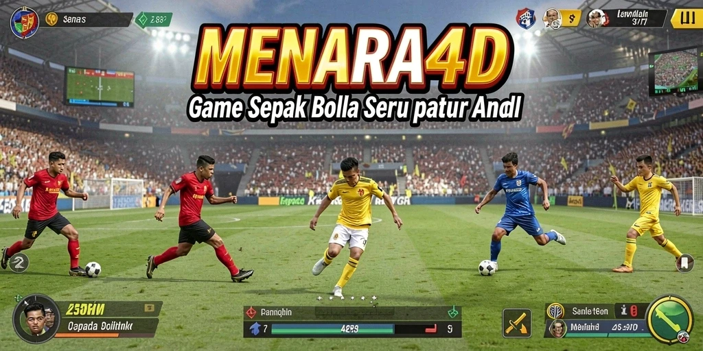 Tampilan gameplay MENARA4D yang menggembirakan dalam pertandingan sepak bola.