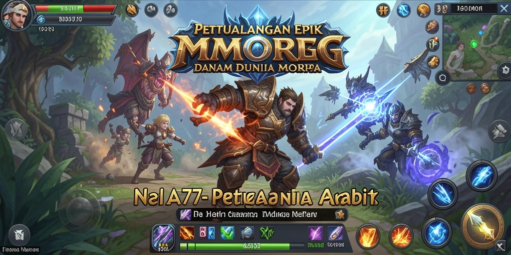 Tampilan gameplay epik dari NA777 dalam dunia MMORPG.