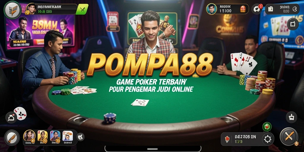 Tampilan gameplay Poker yang mengasyikkan di POMPA88.