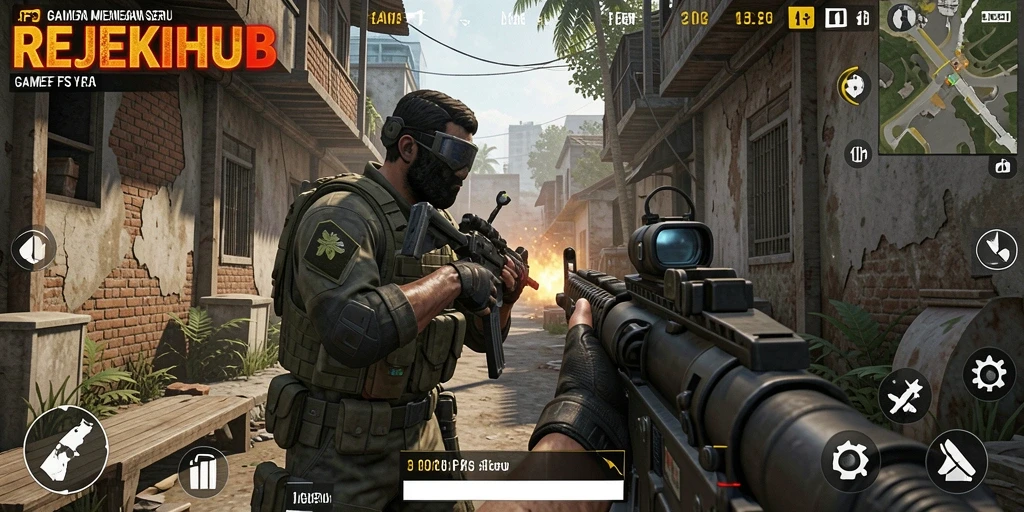 Tampilan gameplay seru dan intens dari REJEKIHUB yang membuat adrenalin meningkat.