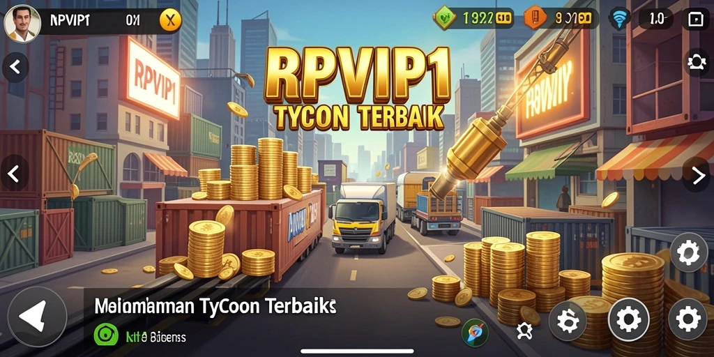 Screenshot utama RPVIP1 menampilkan gameplay Tycoon yang menantang dan menarik.
