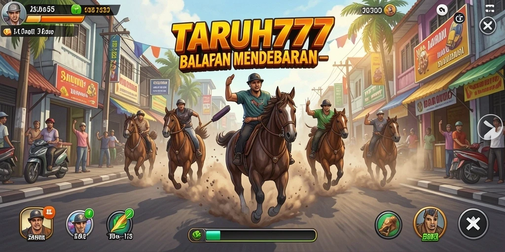 Screenshot TARUH777 menampilkan aksi balap seru di lintasan.